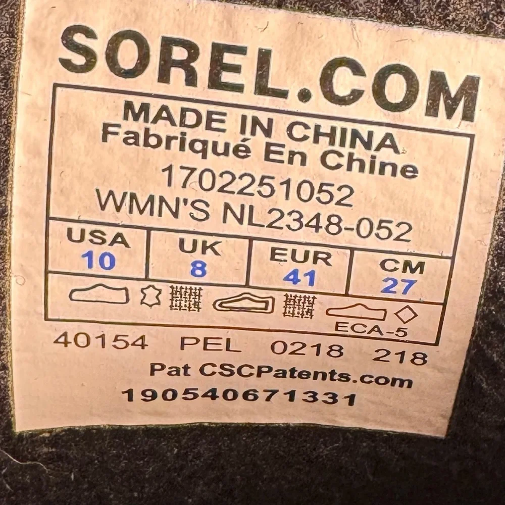 Sorel‎ Women's Slimpack Lace II Winter Boots Gray/Black Size 10